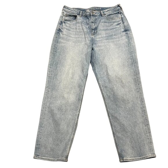 American Eagle Straight Leg Mom Jean, Light Wash, 16 - Picture 1 of 8